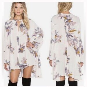 Free People Electric Orchid Swing Floral Tunic Dress
